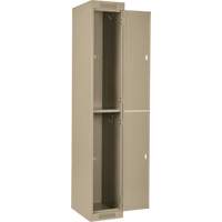 Clean Line Lockers, 2 -tier, Bank of 4, 48" x 18" x 72", Steel, Beige, Rivet (Assembled) Meunier Outillage Industriel