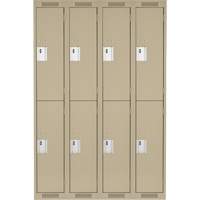 Clean Line Lockers, 2 -tier, Bank of 4, 48" x 18" x 72", Steel, Beige, Rivet (Assembled) Meunier Outillage Industriel