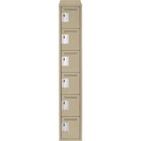 Clean Line Lockerette, 6 -tier, 12" x 18" x 78", Steel, Beige, Rivet (Assembled) Meunier Outillage Industriel