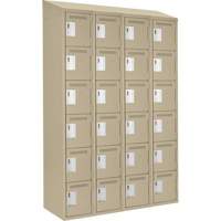 Petits casiers Clean Line, 6 niveaux, Bloc de 4, 48" x 18" x 78", Acier, Beige, Rivet (assembl&eacute;) Meunier Outillage Industriel
