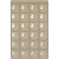 Petits casiers Clean Line, 6 niveaux, Bloc de 4, 48" x 18" x 78", Acier, Beige, Rivet (assembl&eacute;) Meunier Outillage Industriel