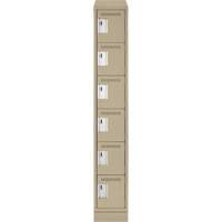 Clean Line Lockerette , 6 -tier, 12" x 18" x 82", Steel, Beige, Rivet (Assembled) Meunier Outillage Industriel