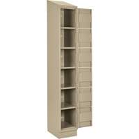 Clean Line Lockerette , 6 -tier, Bank of 4, 48" x 18" x 82", Steel, Beige, Rivet (Assembled) Meunier Outillage Industriel