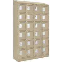 Clean Line Lockerette , 6 -tier, Bank of 4, 48" x 18" x 82", Steel, Beige, Rivet (Assembled) Meunier Outillage Industriel