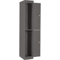 Clean Line Lockers, 2 -tier, Bank of 4, 48" x 18" x 72", Steel, Charcoal, Rivet (Assembled) Meunier Outillage Industriel