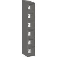 Clean Line Lockerette, 6 -tier, 12" x 18" x 78", Steel, Charcoal, Rivet (Assembled) Meunier Outillage Industriel