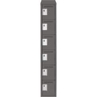 Clean Line Lockerette, 6 -tier, 12" x 18" x 78", Steel, Charcoal, Rivet (Assembled) Meunier Outillage Industriel