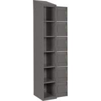 Clean Line Lockerette, 6 -tier, Bank of 4, 48" x 18" x 78", Steel, Charcoal, Rivet (Assembled) Meunier Outillage Industriel