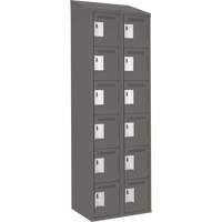 Petits casiers Clean Line, 6 niveaux, Bloc de 2, 24" x 18" x 78", Acier, Charbon, Rivet (assembl&eacute;) Meunier Outillage Industriel