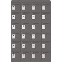 Clean Line Lockerette, 6 -tier, Bank of 4, 48" x 18" x 78", Steel, Charcoal, Rivet (Assembled) Meunier Outillage Industriel