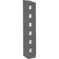 Petits casiers Clean Line, 6 niveaux, 12" x 18" x 82", Acier, Charbon, Rivet (assembl&eacute;) Meunier Outillage Industriel