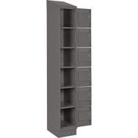 Clean Line Lockerette, 6 -tier, Bank of 4, 48" x 18" x 82", Steel, Charcoal, Rivet (Assembled) Meunier Outillage Industriel