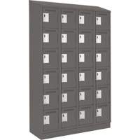 Clean Line Lockerette, 6 -tier, Bank of 4, 48" x 18" x 82", Steel, Charcoal, Rivet (Assembled) Meunier Outillage Industriel