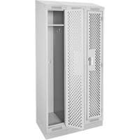 Clean Line Lockers, Bank of 3, 36" x 18" x 82", Steel, Grey, Rivet (Assembled), Perforated Meunier Outillage Industriel