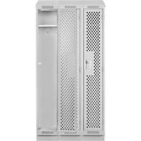 Clean Line Lockers, Bank of 3, 36" x 18" x 82", Steel, Grey, Rivet (Assembled), Perforated Meunier Outillage Industriel