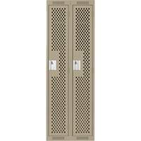 Clean Line™ Lockers, Bank of 2, 24" x 15" x 72", Steel, Beige, Rivet (Assembled), Perforated FK753 | Meunier Outillage Industriel
