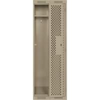Clean Line™ Lockers, Bank of 2, 24" x 15" x 72", Steel, Beige, Rivet (Assembled), Perforated FK753 | Meunier Outillage Industriel