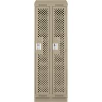Clean Line Lockers, Bank of 2, 24" x 18" x 82", Steel, Beige, Rivet (Assembled), Perforated Meunier Outillage Industriel
