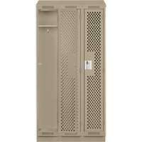 Clean Line Lockers, Bank of 3, 36" x 18" x 82", Steel, Beige, Rivet (Assembled), Perforated Meunier Outillage Industriel