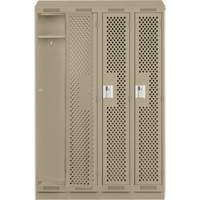 Clean Line Lockers, Bank of 4, 48" x 18" x 82", Steel, Beige, Rivet (Assembled), Perforated Meunier Outillage Industriel