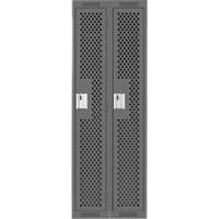 Clean Line Lockers, Bank of 2, 24" x 15" x 72", Steel, Charcoal, Rivet (Assembled), Perforated Meunier Outillage Industriel