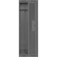 Clean Line™ Lockers, Bank of 2, 24" x 15" x 72", Steel, Charcoal, Rivet (Assembled), Perforated FK813 | Meunier Outillage Industriel