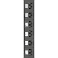 Clean-Line Perforated Lockerette, 6 -tier, 15" x 72" x 12", Steel Meunier Outillage Industriel