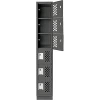 Assembled Lockerettes Clean Line Perforated Economy Lockers, 6 -tier, 18" x 72" x 12", Steel Meunier Outillage Industriel