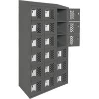 Assembled Lockerettes Clean Line Perforated Economy Lockers, 6 -tier, Bank of 3, 18" x 72" x 12", Steel Meunier Outillage Industriel