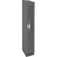 Clean Line Lockers, 12" x 18" x 82", Steel, Charcoal, Rivet (Assembled), Perforated Meunier Outillage Industriel