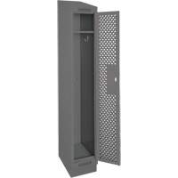Clean Line Lockers, 12" x 18" x 82", Steel, Charcoal, Rivet (Assembled), Perforated Meunier Outillage Industriel