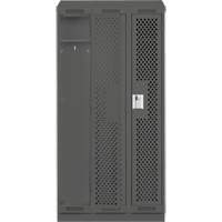 Clean Line Lockers, Bank of 3, 36" x 18" x 82", Steel, Charcoal, Rivet (Assembled), Perforated Meunier Outillage Industriel