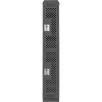 Clean Line Lockers, 2 -tier, 12" x 15" x 82", Steel, Charcoal, Rivet (Assembled), Perforated Meunier Outillage Industriel