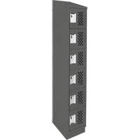 Assembled Lockerettes Clean Line Perforated Economy Lockers, 6 -tier, 18" x 72" x 12", Steel Meunier Outillage Industriel