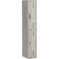 Concorde Heavy-Duty Lockers, 2 -tier, 12" x 18" x 72", Steel, Grey, Welded (Assembled) Meunier Outillage Industriel