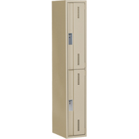 Concorde Heavy-Duty Lockers, 2 -tier, 12" x 18" x 72", Steel, Beige, Welded (Assembled) Meunier Outillage Industriel