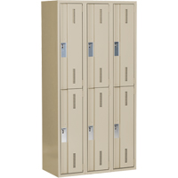 Casiers robustes Concorde, 2 niveaux, Bloc de 3, 36" x 18" x 72", Acier, Beige, Soud&eacute; (assembl&eacute;) Meunier Outillage Industriel