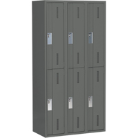 Casiers robustes Concorde, 2 niveaux, Bloc de 3, 36" x 18" x 72", Acier, Charbon, Soud&eacute; (assembl&eacute;) Meunier Outillage Industriel