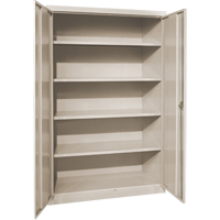 Deep Hi-Boy Storage Cabinet, Steel, 4 Shelves, 72" H x 36" W x 24" D, Beige FJ883 | Meunier Outillage Industriel