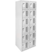 Clean Line Lockerettes, 6 -tier, Bank of 2, 18" x 72" x 12", Steel Meunier Outillage Industriel