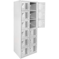 Clean Line Lockerettes, 6 -tier, Bank of 2, 18" x 72" x 12", Steel Meunier Outillage Industriel