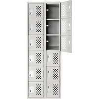 Clean Line Lockerettes, 6 -tier, Bank of 2, 18" x 72" x 12", Steel Meunier Outillage Industriel