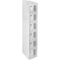 Assembled Lockerettes Clean Line Perforated Economy Lockers, 6 -tier, 18" x 72" x 12", Steel Meunier Outillage Industriel