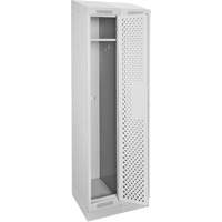 Clean Line Lockers, Bank of 2, 24" x 18" x 82", Steel, Grey, Rivet (Assembled), Perforated Meunier Outillage Industriel