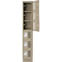 Assembled Lockerettes Clean Line Perforated Economy Lockers, 6 -tier, 18" x 72" x 12", Steel Meunier Outillage Industriel