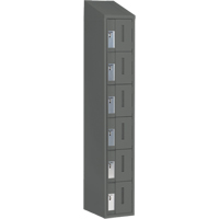 Concorde Heavy-Duty Lockers, 6 -tier, 12" x 18" x 78", Steel, Charcoal, Welded (Assembled) Meunier Outillage Industriel