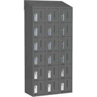 Concorde Heavy-Duty Lockers, 6 -tier, Bank of 3, 36" x 18" x 78", Steel, Charcoal, Welded (Assembled) Meunier Outillage Industriel