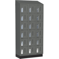 Concorde Heavy-Duty Lockers, 6 -tier, Bank of 3, 36" x 18" x 82", Steel, Charcoal, Welded (Assembled) Meunier Outillage Industriel