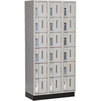 Concorde Heavy-Duty Lockers, 6 -tier, Bank of 3, 36" x 18" x 76", Steel, Grey, Welded (Assembled) Meunier Outillage Industriel