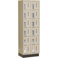 Concorde Heavy-Duty Lockers, 6 -tier, Bank of 2, 24" x 18" x 76", Steel, Beige, Welded (Assembled) Meunier Outillage Industriel